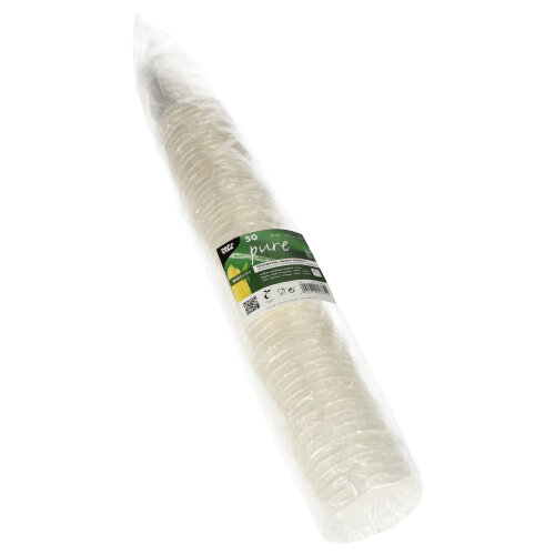 50 Kaltgetränkebecher, PLA "pure" 0,2 l Ø 7,03 cm · 9,7 cm glasklar einzeln gehüllt von PAPSTAR