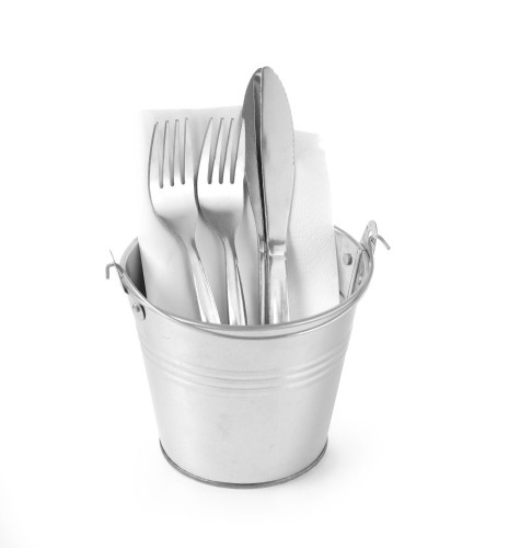 Eimer mit Griff, 2,1 Liter, 16x16x14 cm. Das verzinkte Stahlblech verleiht dieser Serie ein rustikales Design.