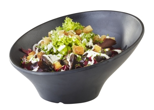 Schale -ZEN- Ø 22,5 cm, H: 12,5 cm Melamin, schwarz, Steinoptik 0,8 Liter spülmaschinengeeignet stapelbar nicht