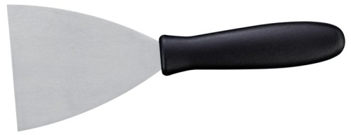 Spachtel mit schwarzem glasfaserverstärktem Polyamid-Griff, mit starrem Blatt aus gehärtetem Edelstahl 18/0 vielseitiges
