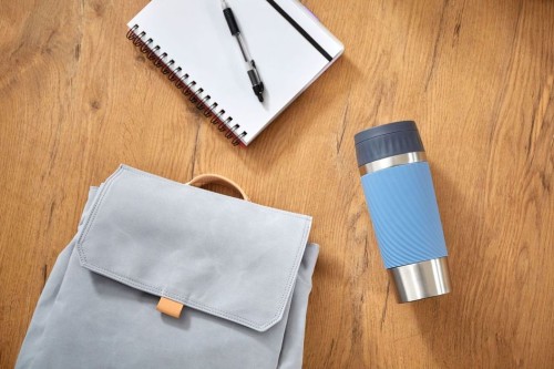 Emsa TRAVEL MUG EASY TWIST Isolierbecher aus Edelstahl, 0,36 Liter Anthrazit - dicht und auslaufsicher