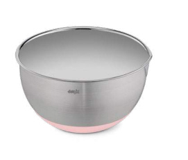 Emsa Prep & Bake Edelstahl-Rührschüssel 2 L ohne Griff 18 cm in der Farbe rosa, spülmaschinenfest.