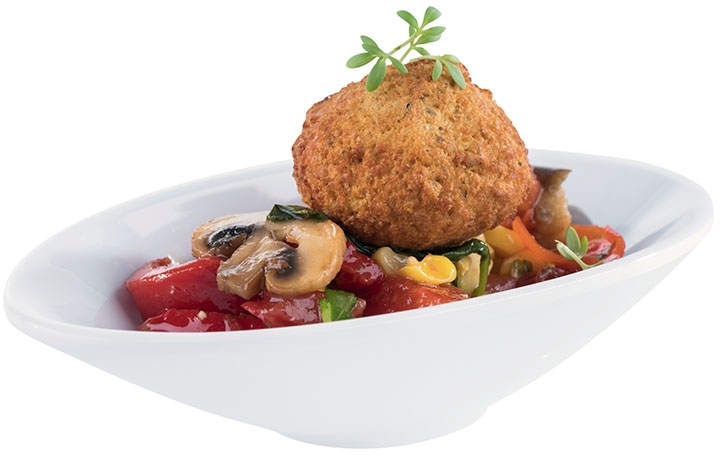 Schale -MINI- 13,5 x 7,5 cm, H: 3 cm Melamin, weiß 0,07 Liter Verpackungseinheit: 20 Stück spülmaschinengeeignet stapelbar