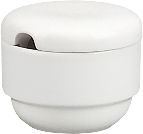 Zucker- und Marmeladendose 0,18l mit Deckel. Form 898 - uni weiß Schönwald Porzellan