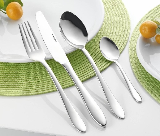 24-tlg. Besteck JULINA aus Edelstahl 18/10 poliert, im Geschenkkarton mit Sichtfenster (neues Format),mit niederländ. Sprachausstattung