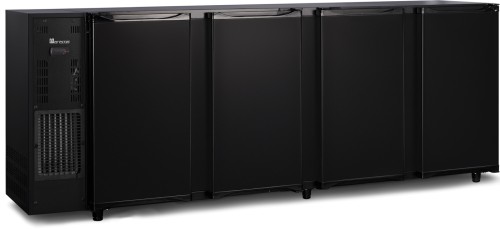 SARO Backbarcooler mit 4 Türen, Modell FGB 451-267 PO Made in Europe - Material: (Gehäuse) Stahl kunststoffbeschichtet, schwarz;