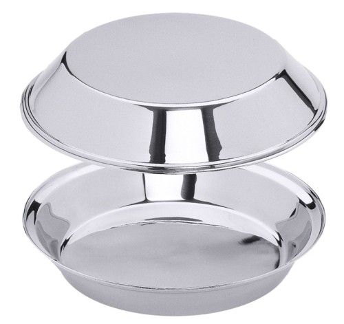 Doppelwandiger Deckel vom Warmhalteset aus Edelstahl 18/10, hochglänzend, mit Aluminium-Kern, passend für Teller bis 26 cm,