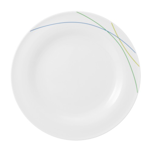 Seltmann Teller flach 28 cm, rund, Form: Community, Dekor: 57403 Green Line, hohe Kantenschlagfestigkeit, Made in Germany