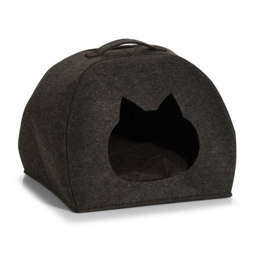 Katzen-Körbchen, Filz; 100% Polyester, 45x38x33 cm. Farbe: anthrazit. Dieses hochwertige Katzen-Körbchen aus Filz wird ab sofort der neue