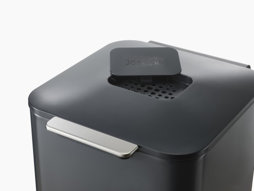 Joseph Joseph IntelligentWaste Totem Compact 40 - Abfallbehälter mit separater Recycling-Einheit, 40 Liter - graphit