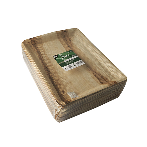 25 Tabletts, Palmblatt "pure" eckig 2 cm x 26 cm x 32 cm von PAPSTAR