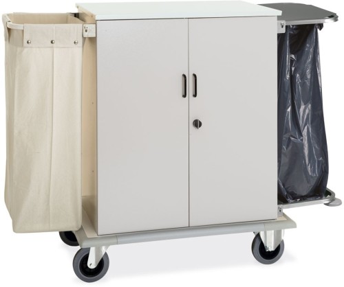 ETERNASOLID® Wäscheschrankwagen CABINET mit Türen + Leinensack und Müllsackhalter