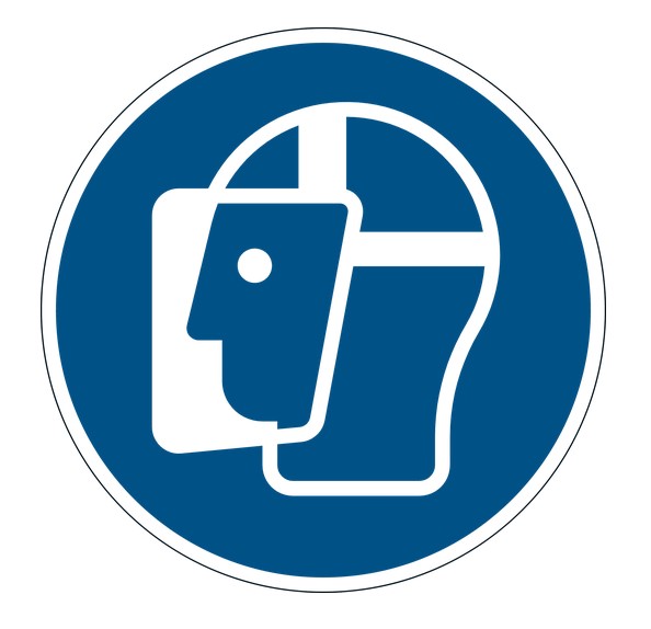 Durable Gebotsaufkleber 'Gesichtsschutz benutzen' Maße Ø 430 mm, Stärke ca. 0,2 mm , ablösbar