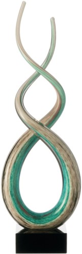 LEONARDO Skulptur 48 weiß/türkis Rotate