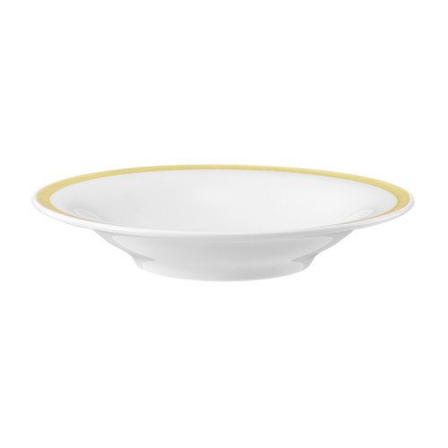 Seltmann Salatteller 19 cm, rund, Form: Community, Dekor: 57392 Pinselband ocker, hohe Kantenschlagfestigkeit, Made in Germany