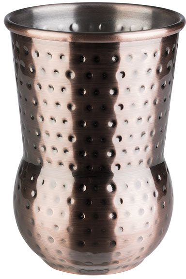 Becher -JULEP MUG- Ø 8 cm, H: 11,5 cm Edelstahl, Antik-Kupfer-Look gehämmerte Oberfläche Volumen: 0,4 Liter nicht