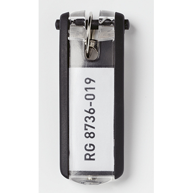 DURABLE Schlüsselanhänger KEY CLIP 7 x 2,5 x 1,2 cm (B x H x T) Kunststoff schwarz 6 St./Pack.