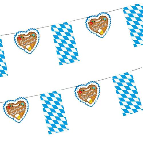 Flaggenkette, Papier 4 m "Gruß vom Oktoberfest" von PAPSTAR