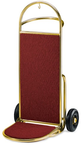 Gepäckkarre. goldfarben. Edelstahl. Räder Ø 20 cm, Rohrrahmen Ø 2,5 cm, klappbare