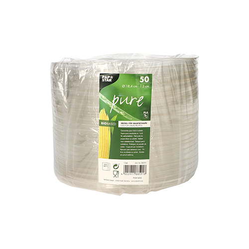 50 Deckel für Salatschalen, PLA rund Ø 18,4 cm · 2 cm klar von PAPSTAR