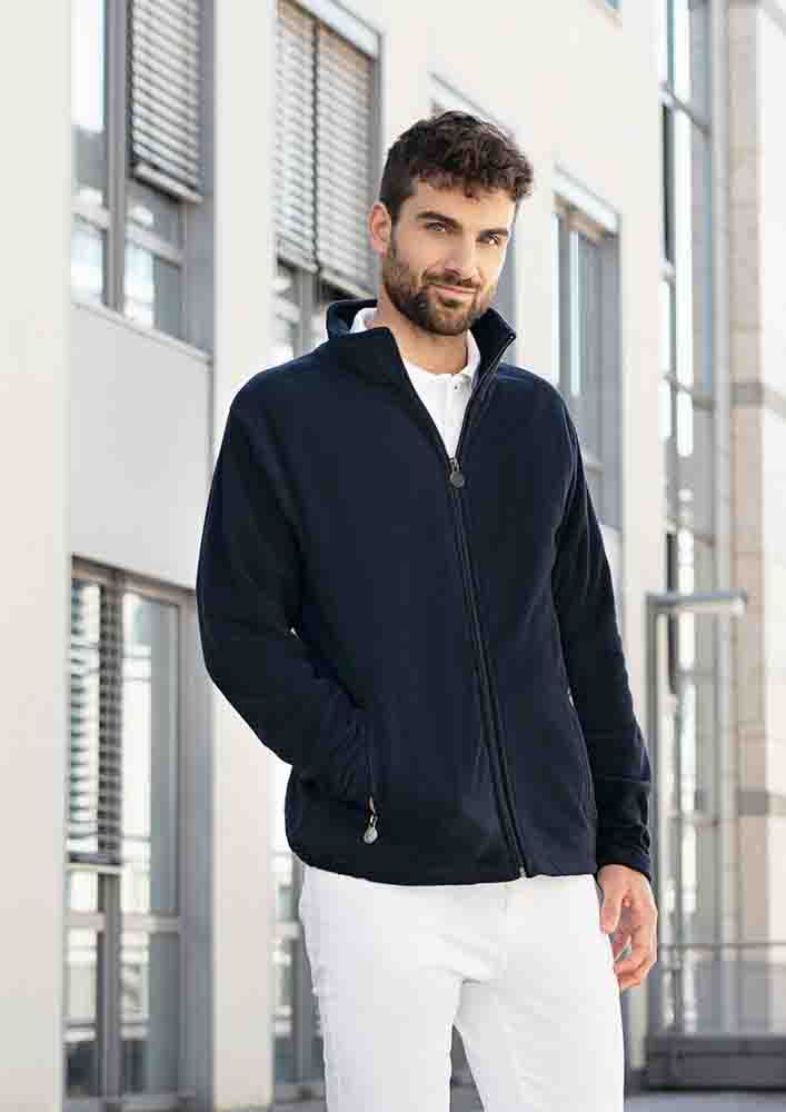 Herren Workwear Fleecejacke Warm-Up, aus nachhaltigem Material , 100% GRS Certified Recycled Polyester - Größe: L