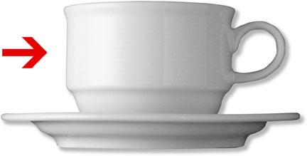 Cappuccinoobertasse, Inhalt: 0,22 ltr., Form Thomas TREND, Porzellan, uni weiss