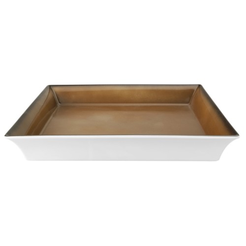Seltmann Bowl 5180 35x35x5 cm, eckig, Form: Buffet-Gourmet, Dekor: 57125 caramel, hohe Kantenschlagfestigkeit, Made in Germany