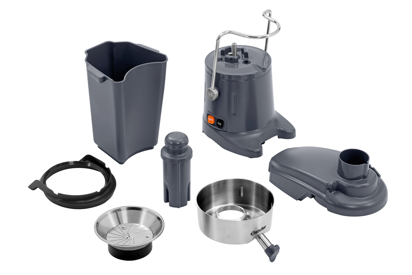 Bartscher Entsafter Powerfresh | Steuerung: Knopf| Maße: 26 x 45 x 50,5 cm. Gewicht: 12,9 kg