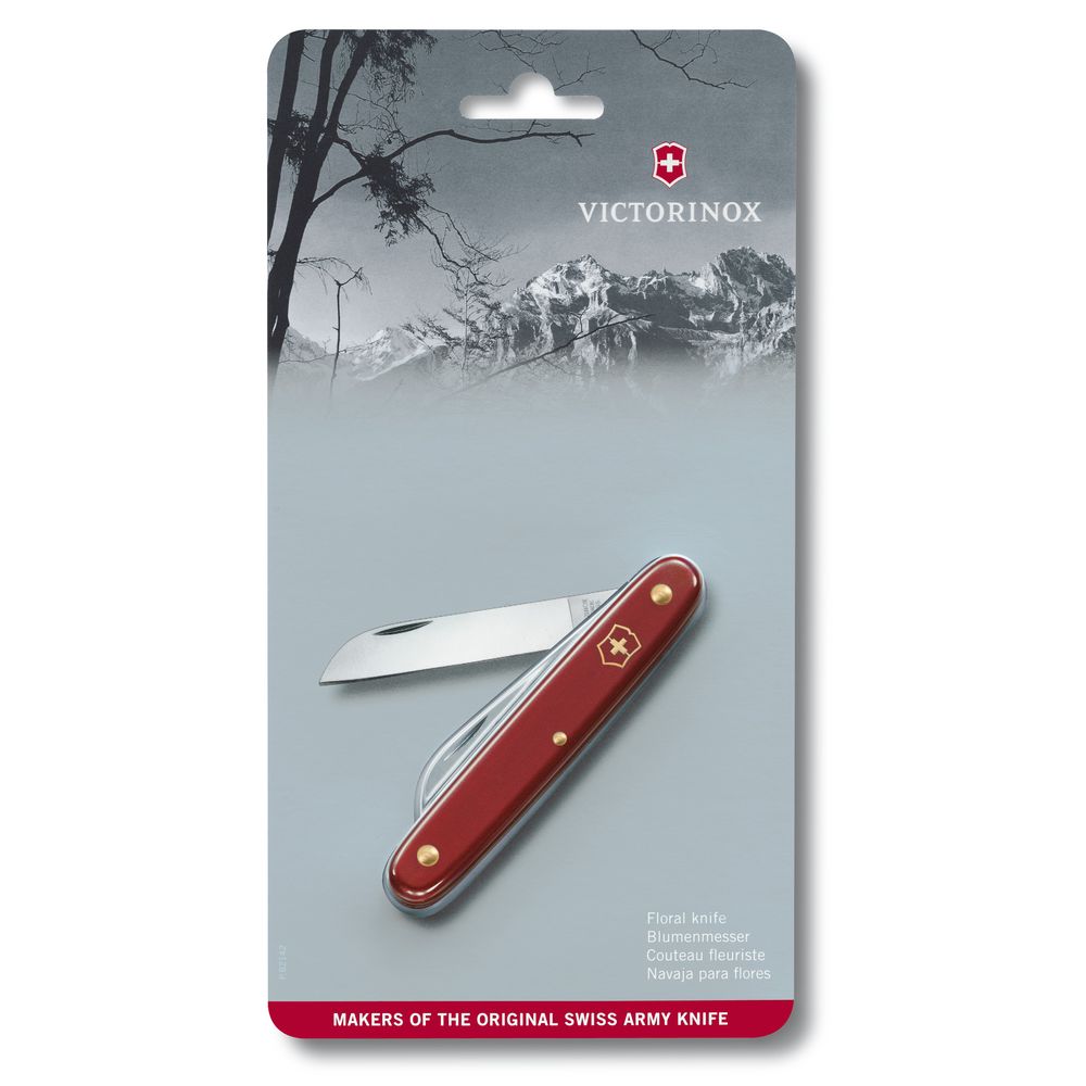 Victorinox Blumenmesser, gerade Klinge, 55 mm, rot, Blister