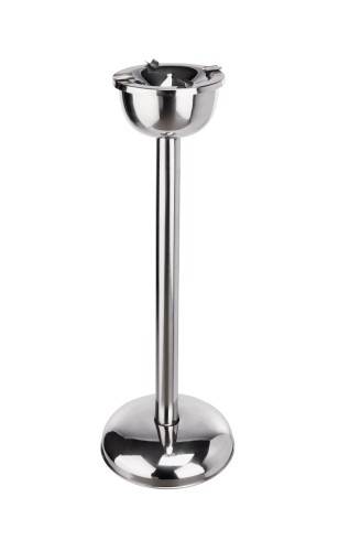 Standascher. Chromnickelstahl. Durchmesser oben 19 cm.
