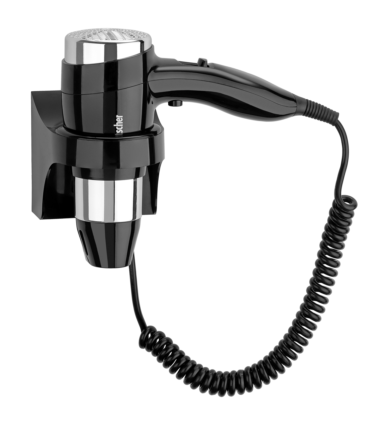 Bartscher Hotelhaartrockner 1600S | Farbe:Schwarz / silber | Maße: 24,5 x 18,5 x 11,0 cm.Gewicht: 0,8 kg