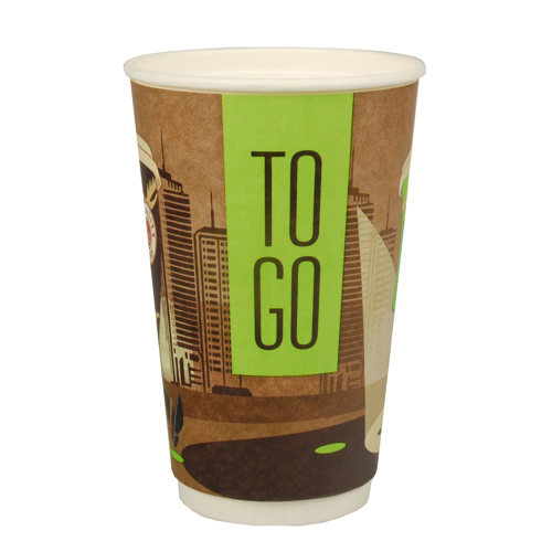 20 Trinkbecher, Pappe "To Go" 0,4 l Ø 9 cm · 13,5 cm doppelwandig von Starpak