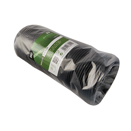 50 Dom-Deckel, C-PLA rund Ø 9 cm · 2,1 cm schwarz von PAPSTAR