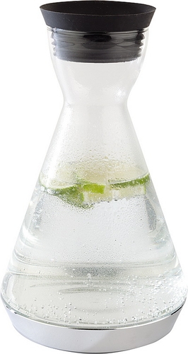 Kühlkaraffe, 3-teilig - COOL Ø 16 cm, H: 27 cm, 1,4 Liter Glas, Silikon, ABS, Edelstahl bestehend aus: 1x Glaskaraffe mit
