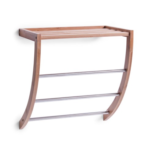 Zeller Handtuchregal, Bamboo/Metall verchromt