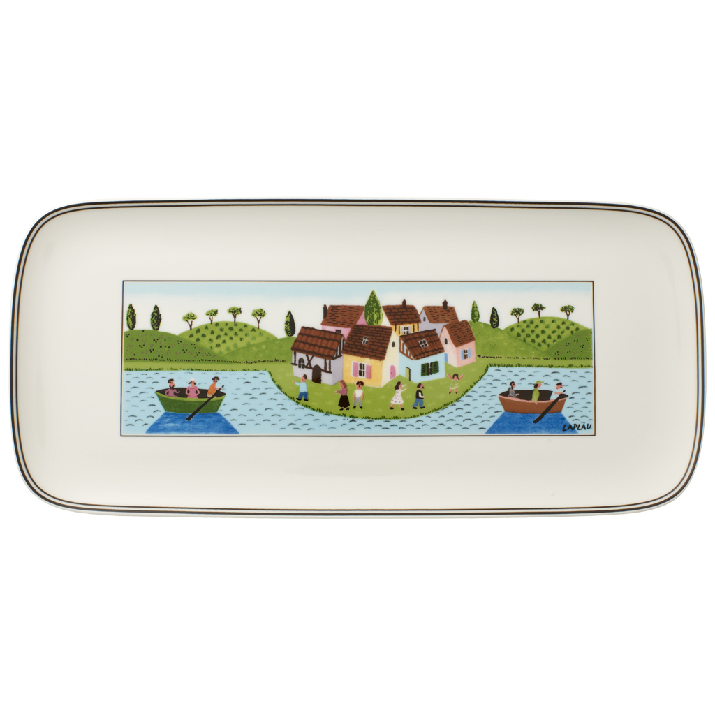 Villeroy und Boch Kuchenplatte eckig - Maße: 34,5 x 15,8 x 1,8 cm / Ser.: Charm & Breakfast Design Naif
