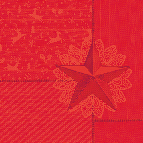 50 Servietten "ROYAL Collection" 1/4-Falz 40 cm x 40 cm rot "Rising Star" von PAPSTAR