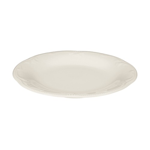 Seltmann Brotteller rund 17,5 cm, rund mit Relief, Form: Rubin, weiss cream, hohe Kantenschlagfestigkeit, Made in Germany