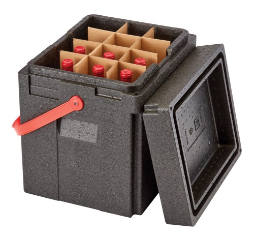 Cam GoBox Toplader Getränkebox mit rotem Gurt von Cambro