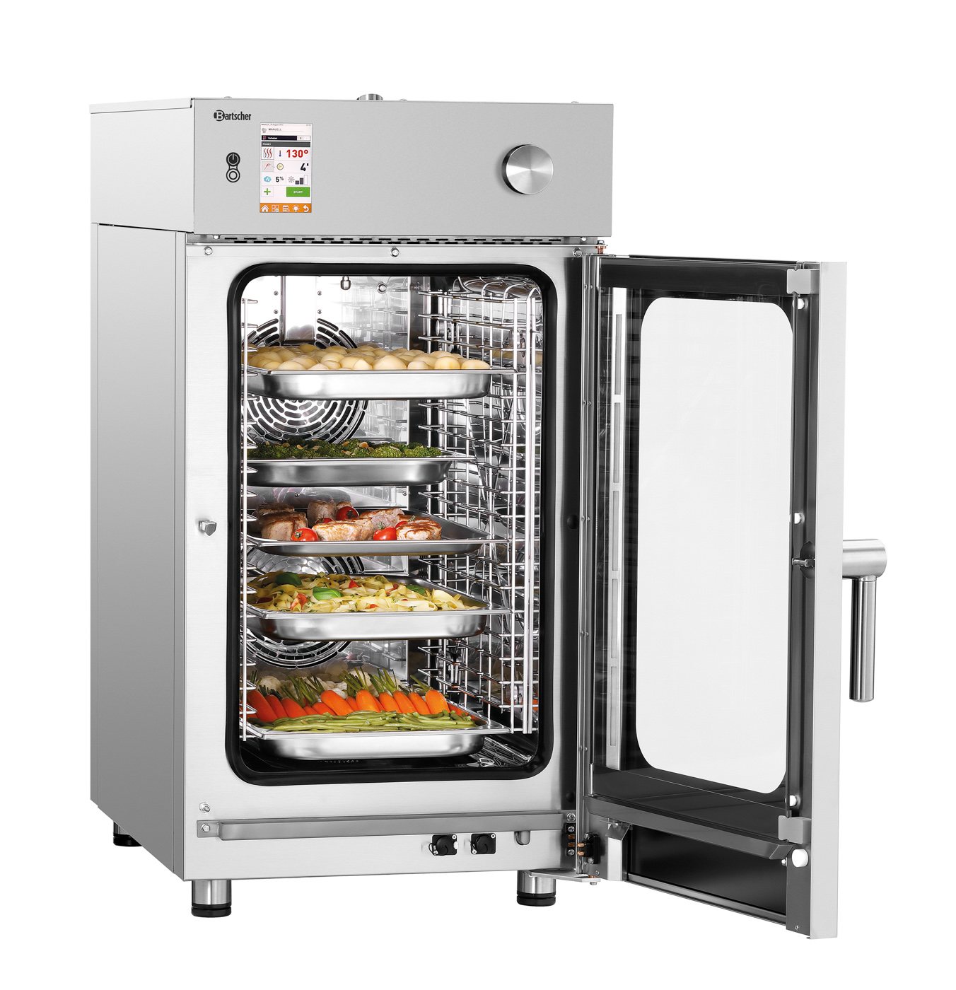Bartscher Kombidämpfer Silversteam-K 10110DRS |Temperaturbereich bis: 300 °C | Maße: 51,9 x 86,5x 103,2 cm. Gewicht: 95,4 kg