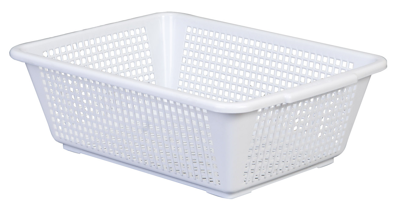 ARAVEN Siebkorb in den Abmessungen 400x298x130mm, weiß