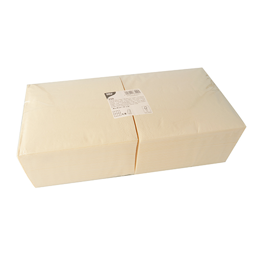 250 Servietten, 3-lagig 1/8-Falz 40 cm x 40 cm creme von PAPSTAR