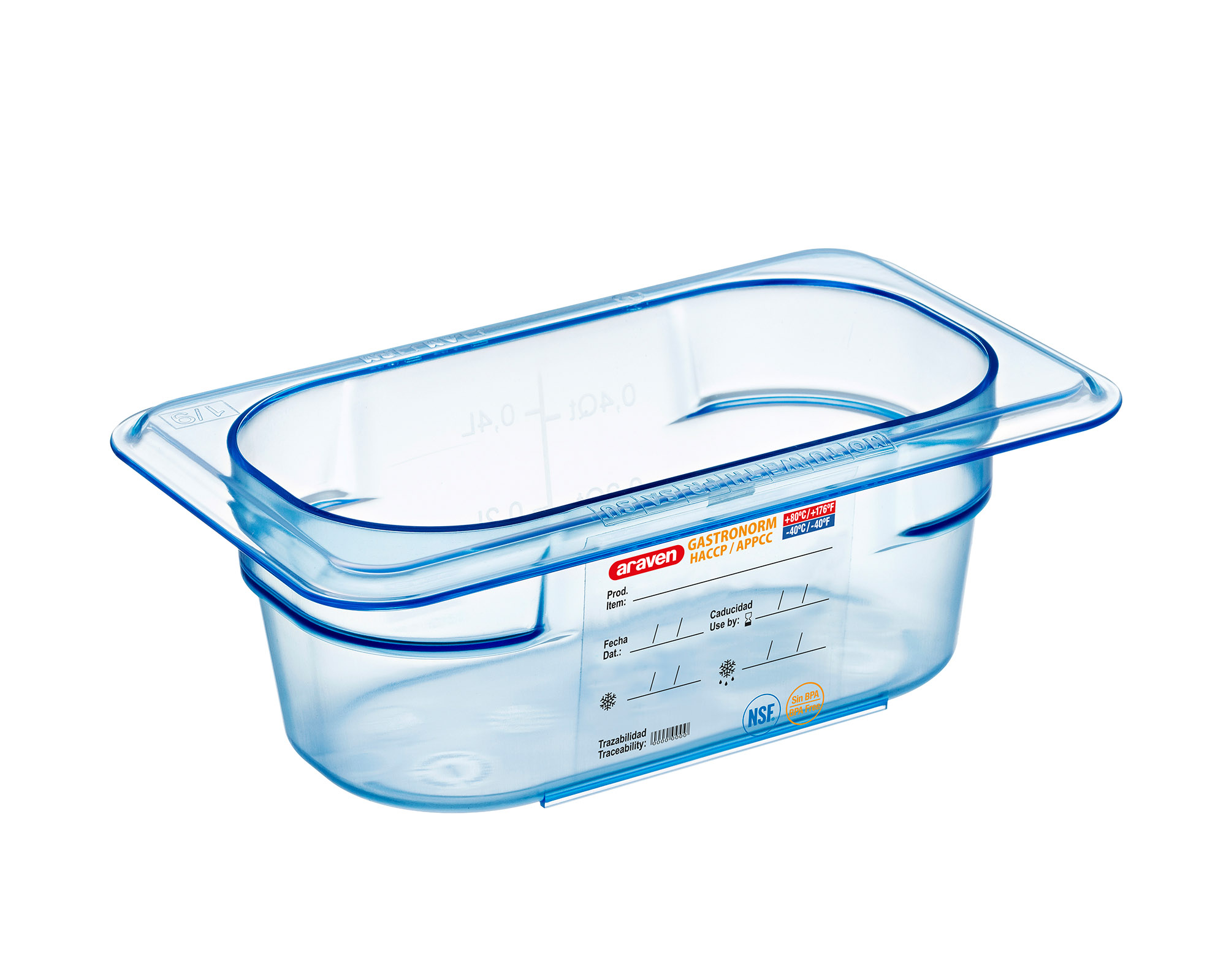 ARAVEN perforierter und luftdichter Behälter GN 1/1 150mm Höhe und 20 Liter Fassungsvermögen, BPA-frei