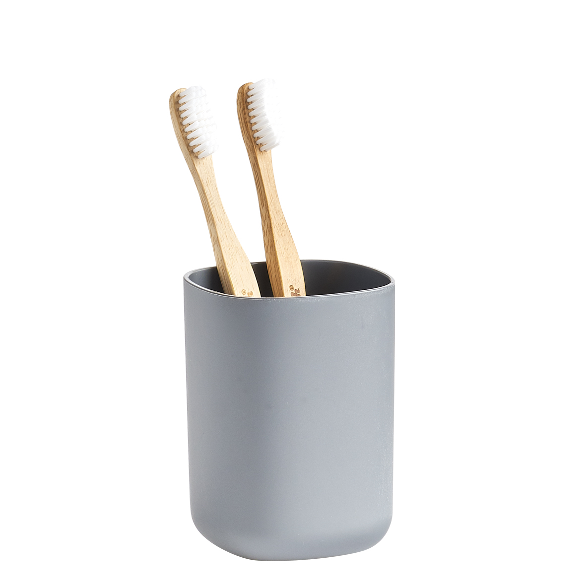 Zahnputzbecher, PS, 7,3x7,3x9,5 cm. Farbe: anthrazit. Schlicht und geradlinig kommt dieser Zahnputzbecher daher. Die dazugehörige formschöne