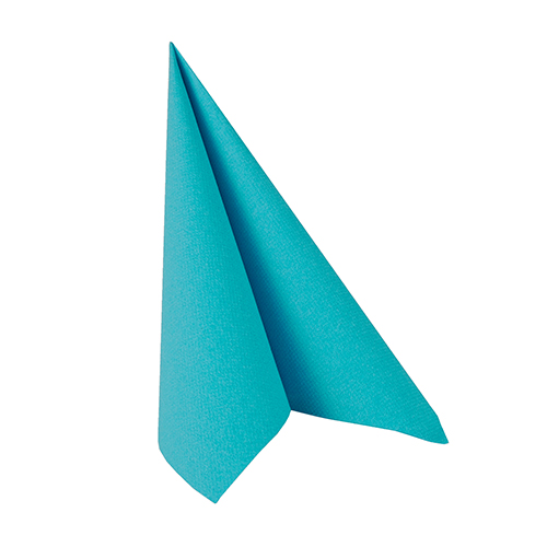 20 Servietten "ROYAL Collection" 1/4-Falz 25 cm x 25 cm türkis von PAPSTAR