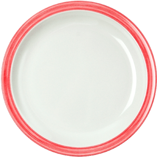 WACA Speiseteller BISTRO in weiß-cherryrot, aus Melamin. Durchmesser: 23,5 cm.