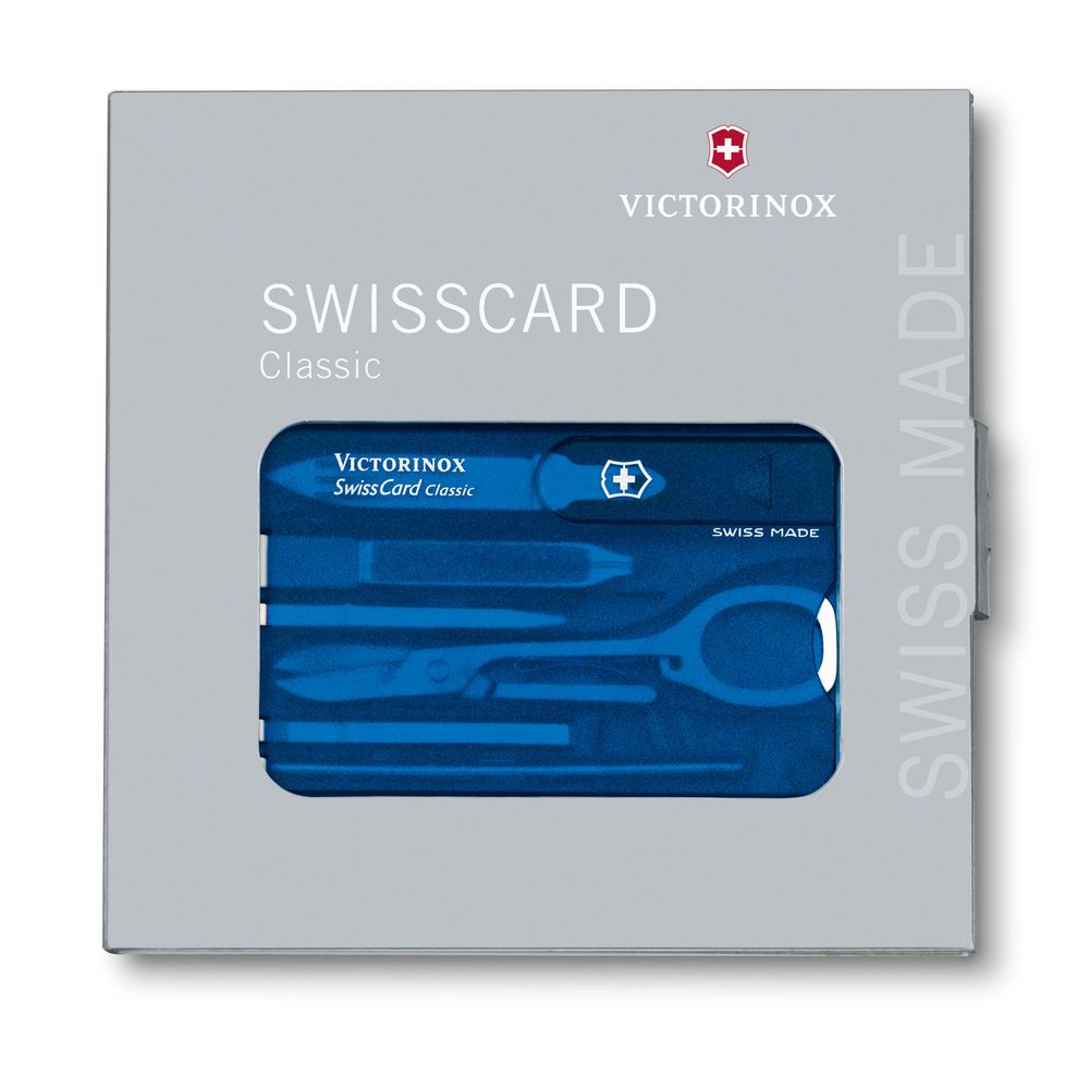 Victorinox SwissCard Classic Taschenmesser, blau transparent