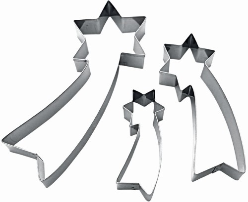 Ausstecher "Komet" Satz 3-teilig. Edelstahl. Abmessungen (mm): 87x35, 127x50, 167x75. Höhe (mm): 20