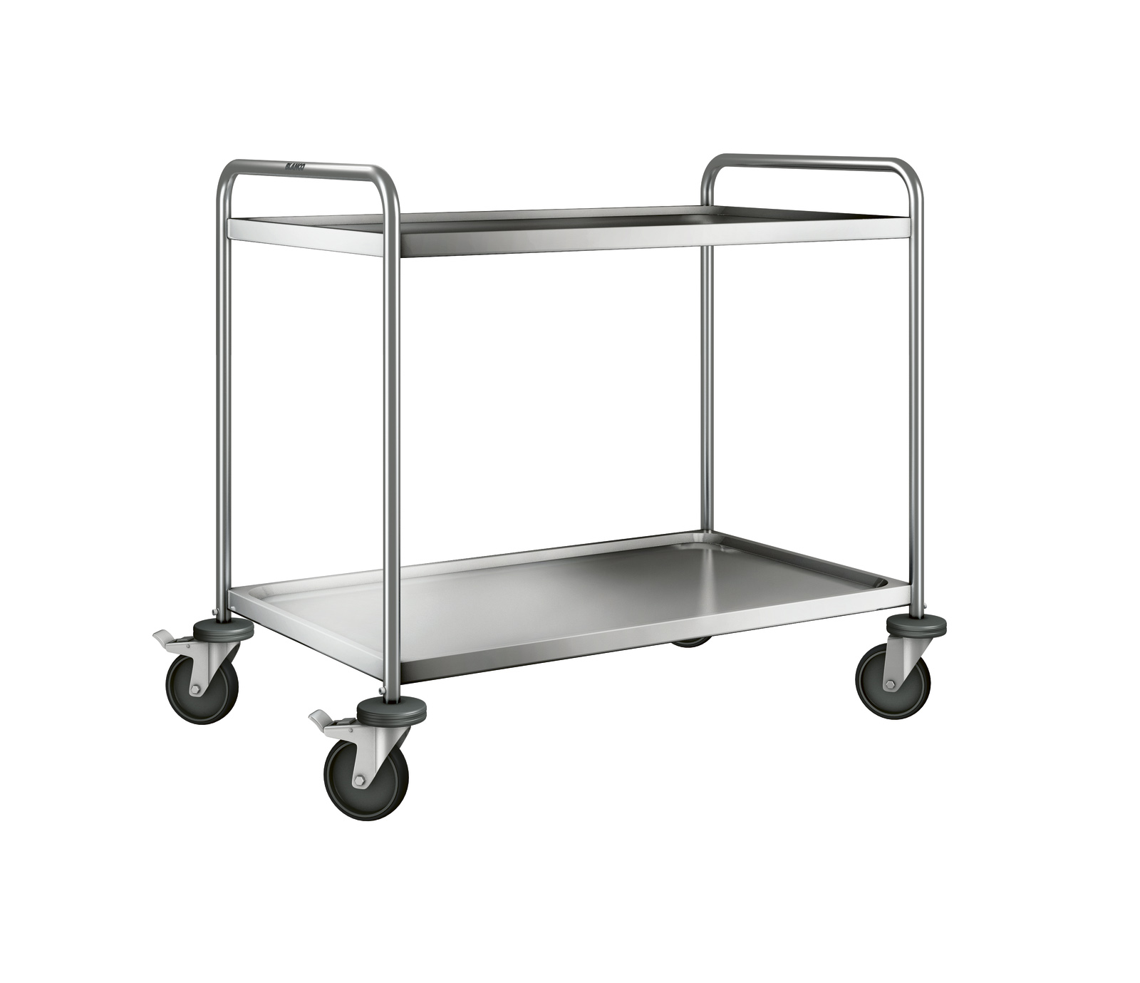 BLANCO-Transportwagen BASIC SW 10x6-2 mit 2 Borden, 18/10 Edelstahl, mit 4 stahlverzinkten Lenkrollen,