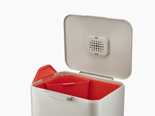 Joseph Joseph IntelligentWaste Totem Max 60 - Abfallbehälter mit separater Recycling-Einheit, inkl. Biomüll-Caddy, 60 Liter -